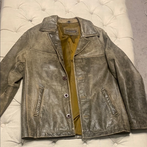 Vintage Steve Madden Men's Brown Leather Jacket - Picture 1 of 3